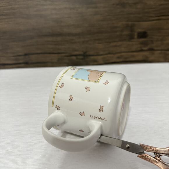 Vintage Michel & Company Ceramic A Childs Cup Mug Baby Boy Puppy Dog Keepsake - Picture 4 of 7